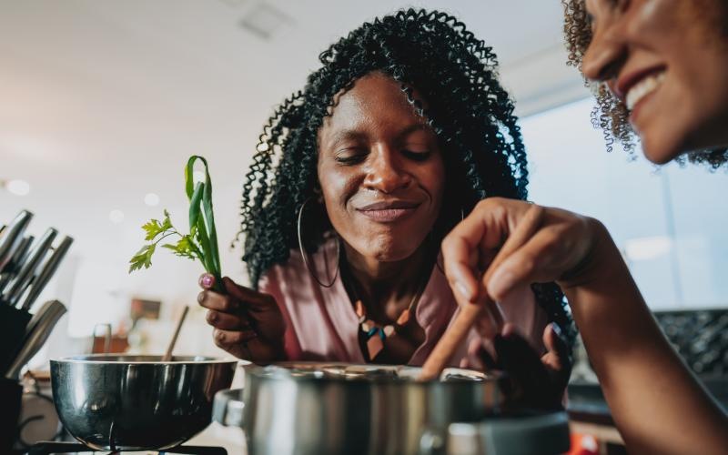 a person cooking in a kitchen